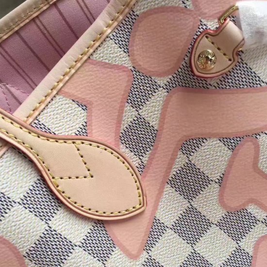 Louis Vuitton N41050 Neverfull MM Shoulder Bag Damier Azur Canvas