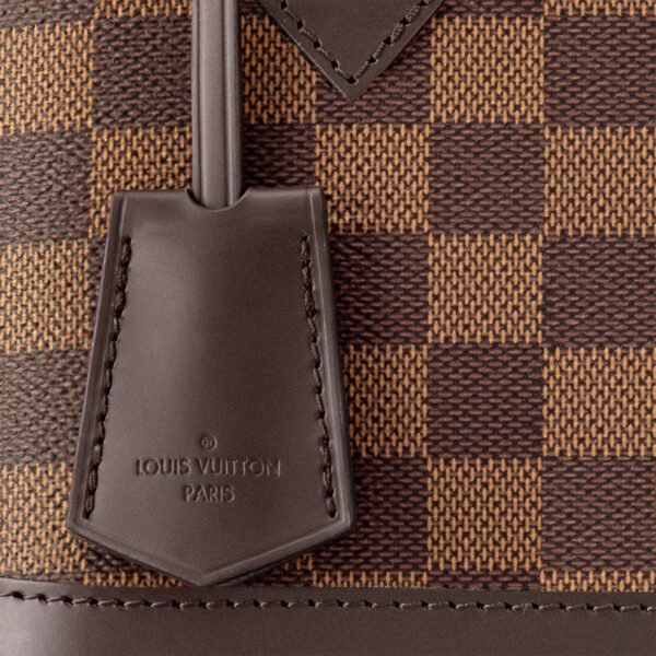 louis-vuitton-alma-bb-damier-ebene-handbags-N41221_PM1_Detail-view.jpg Louis Vuitton Damier Ebene coated canvas N41221 Alma BB
